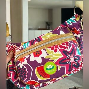 Lily Bloom Purple and Yellow Shoulder Bag Vibrant Floral Design